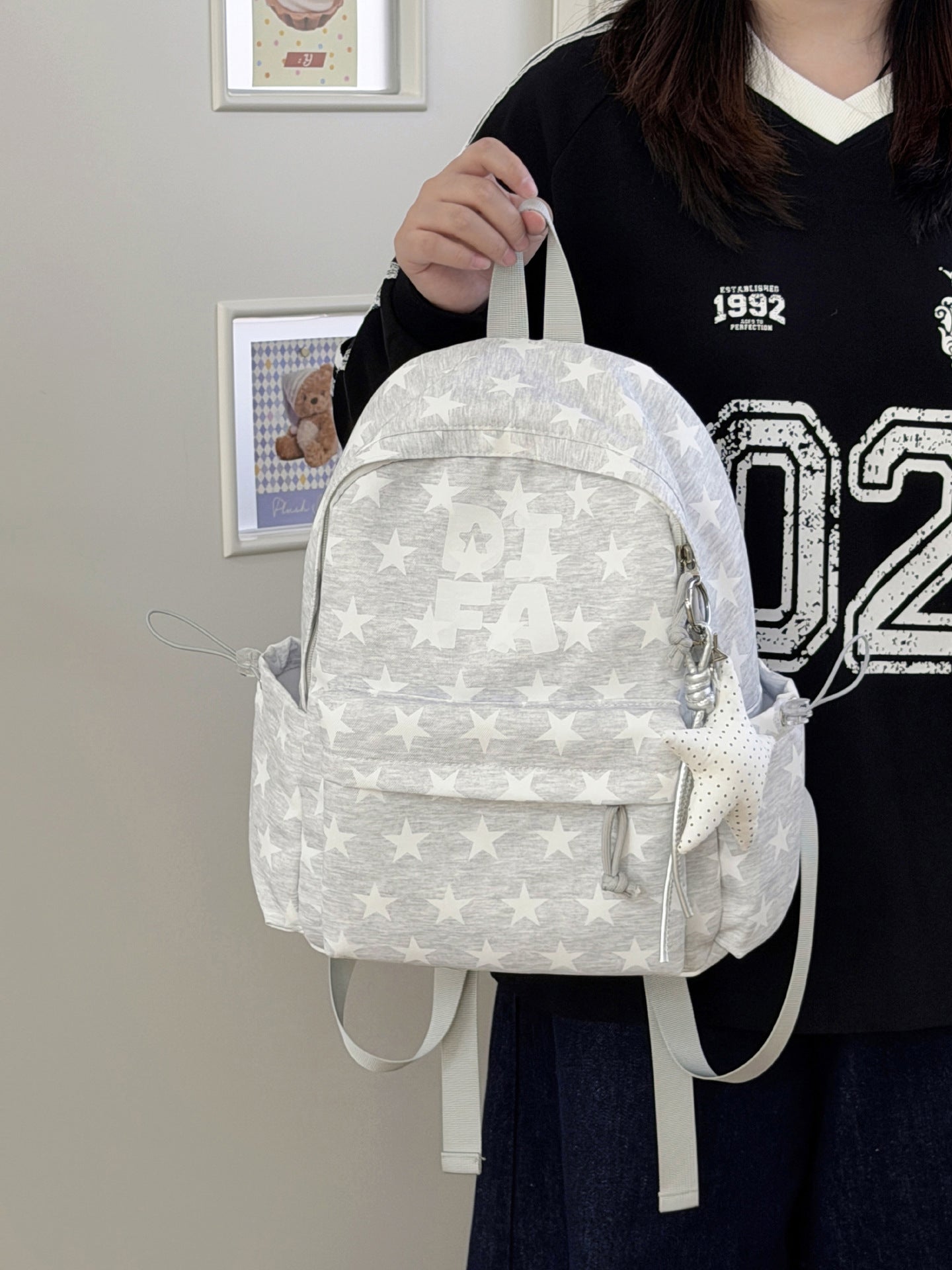 Spaß Stern-Muster Schul Rucksack