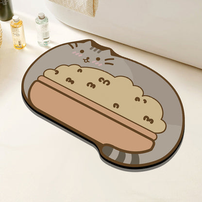 Niedliche Cartoon-Katzen-Badematte
