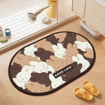 Cartoon Bunny Saugnapf Badematte Brehn