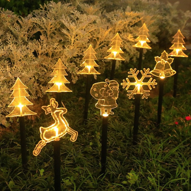 Acryl Feiertagsmotiv Solar Gartenweg Stake Lichter Mit Warmem LED Und Erdspieß Brehn