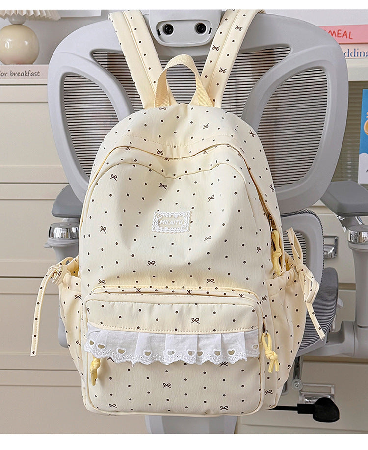 Charmanter Polka-Dot Designer-Schulrucksack
