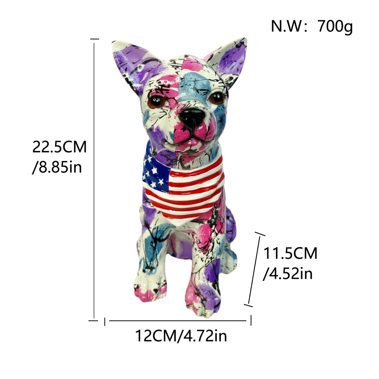 Bunte Dekofigur eines Hundes im modernen Design Brehn