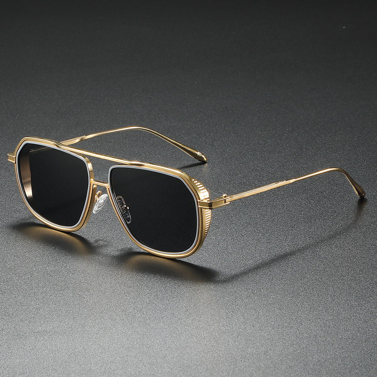 Damen Elegante Sonnenbrille mit kantigem Metallrahmen Brehn