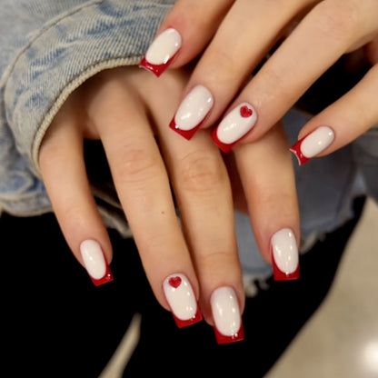 Herz-Akzent Acryl Nagelkunst Extensions Brehn