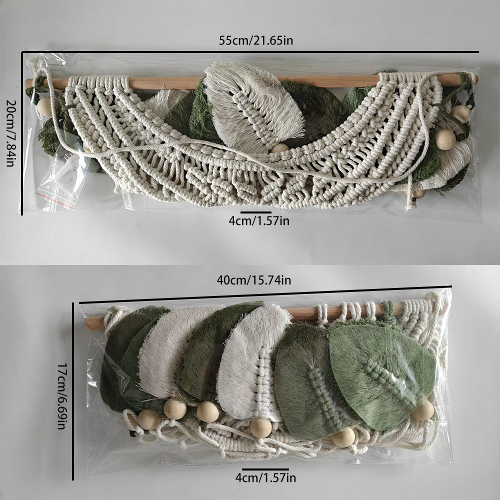 Macrame Wanddekoration mit Blattform-Design