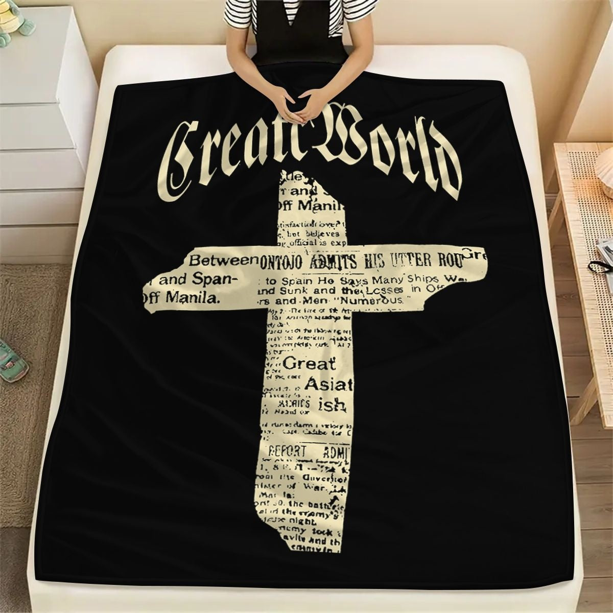Grafisches Neuheiten-Fleece-Decke