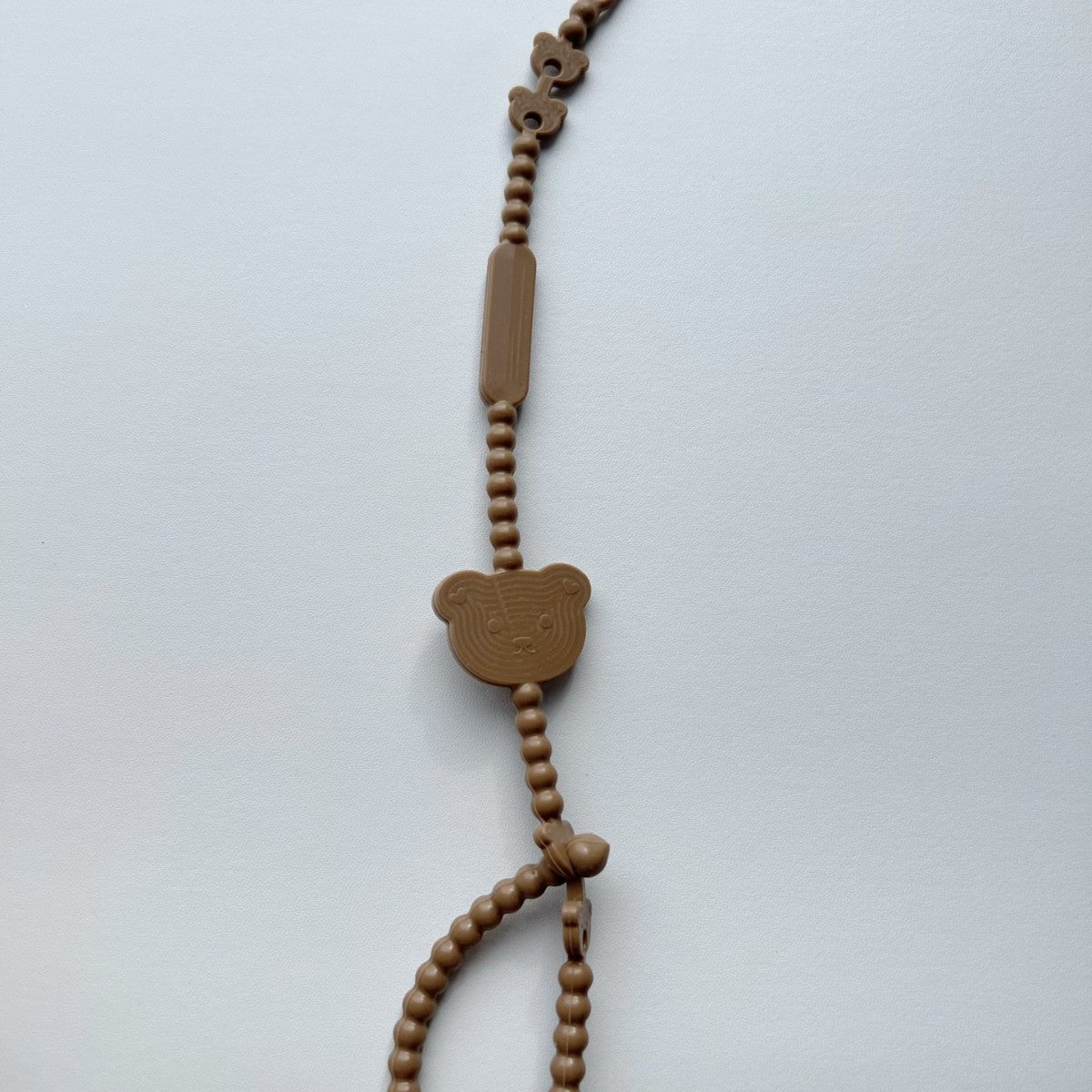 Silikonperlen Schnullerkette mit Bär Beißring und Schnellverschluss Sicherheitsclip