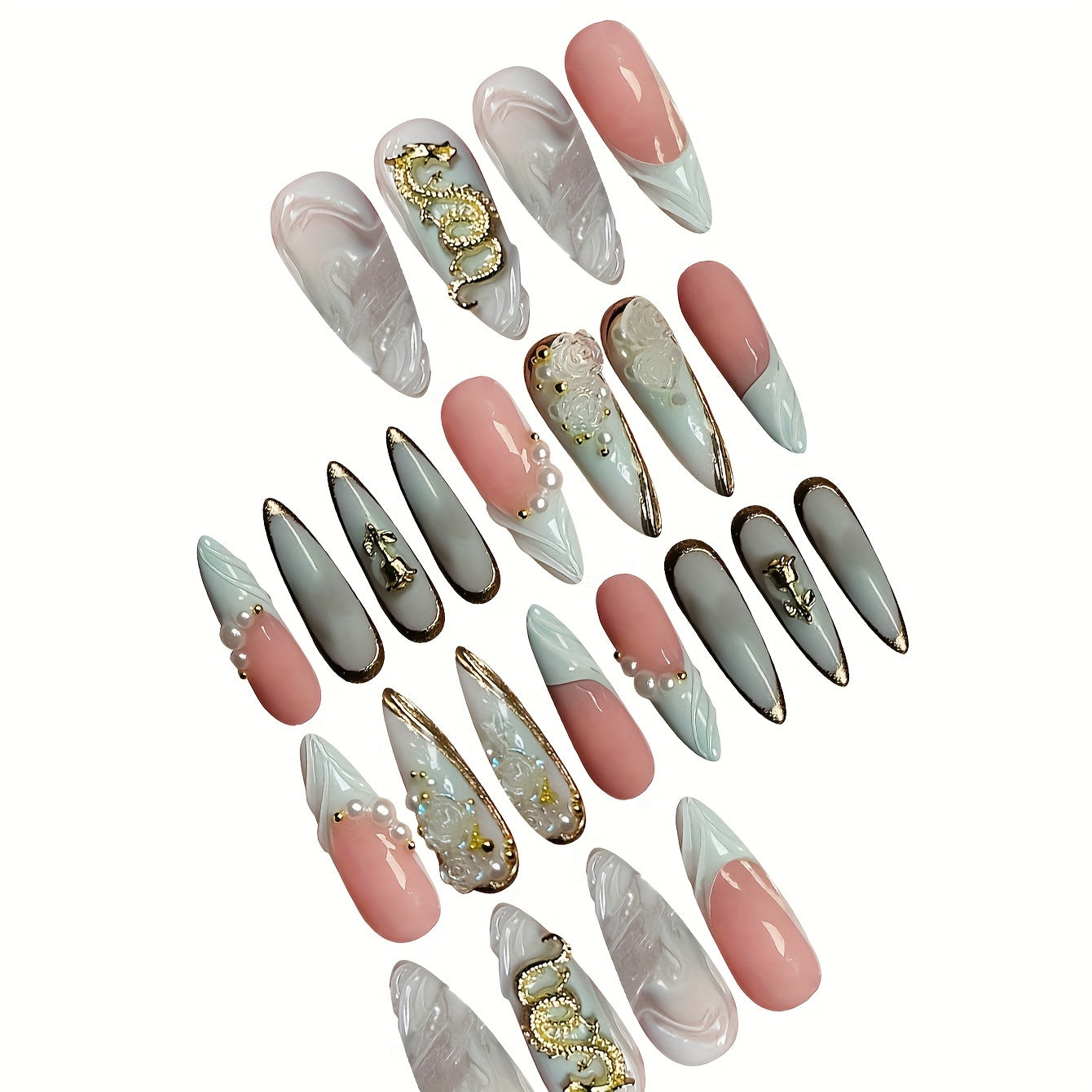 Kreatives Künstlerisches Press-On-Nageldesign Brehn