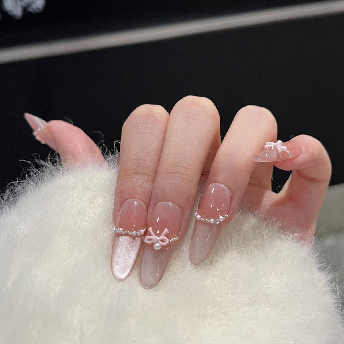 Elegante dekorative Stiletto Press-On Nägel Brehn