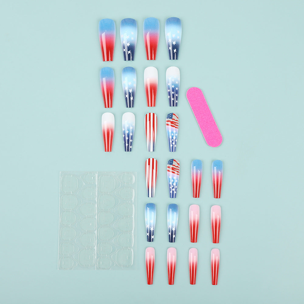 Kunstnagelset mit patriotischem Design Brehn