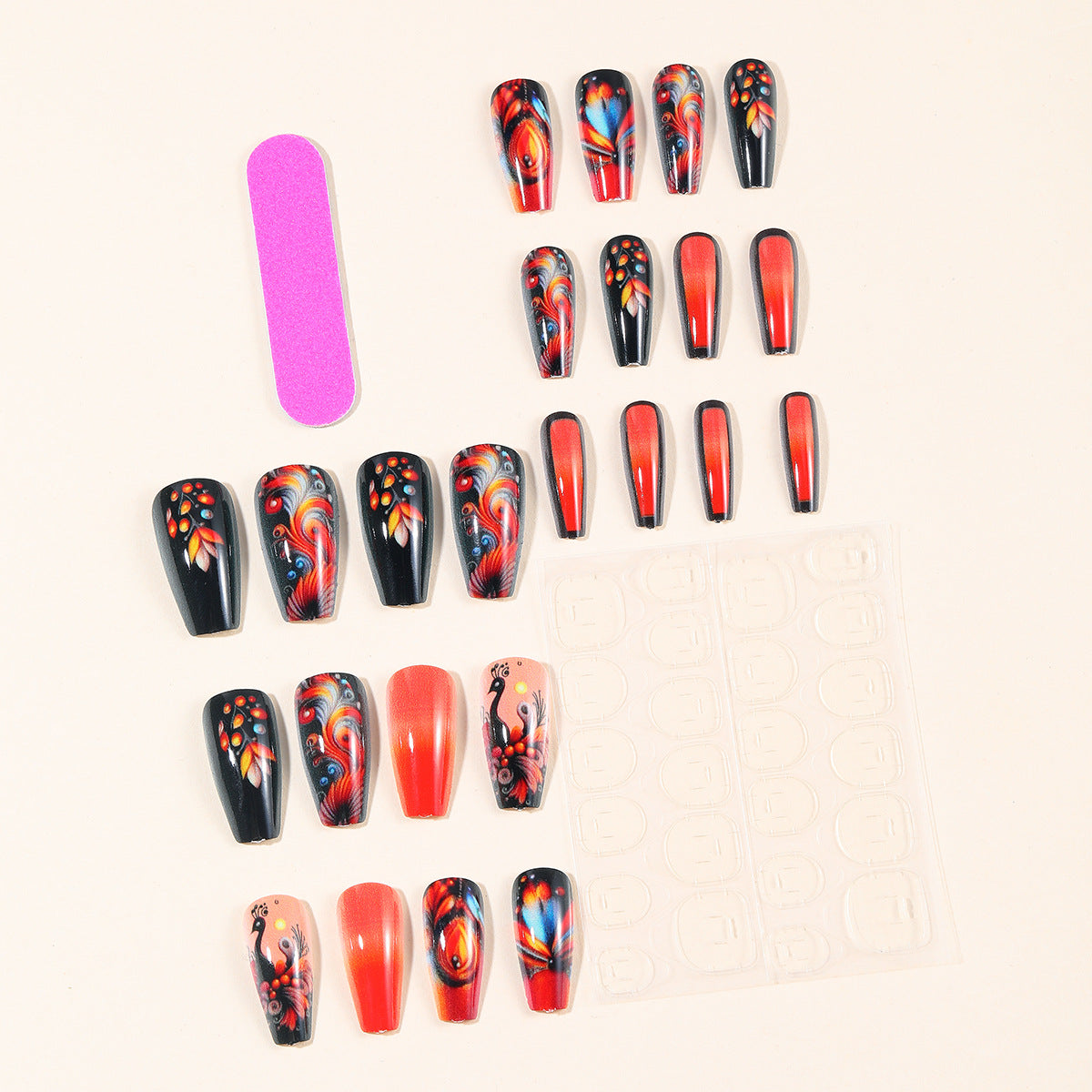 Aufwändiges Pfauen-Nailart-Design Brehn