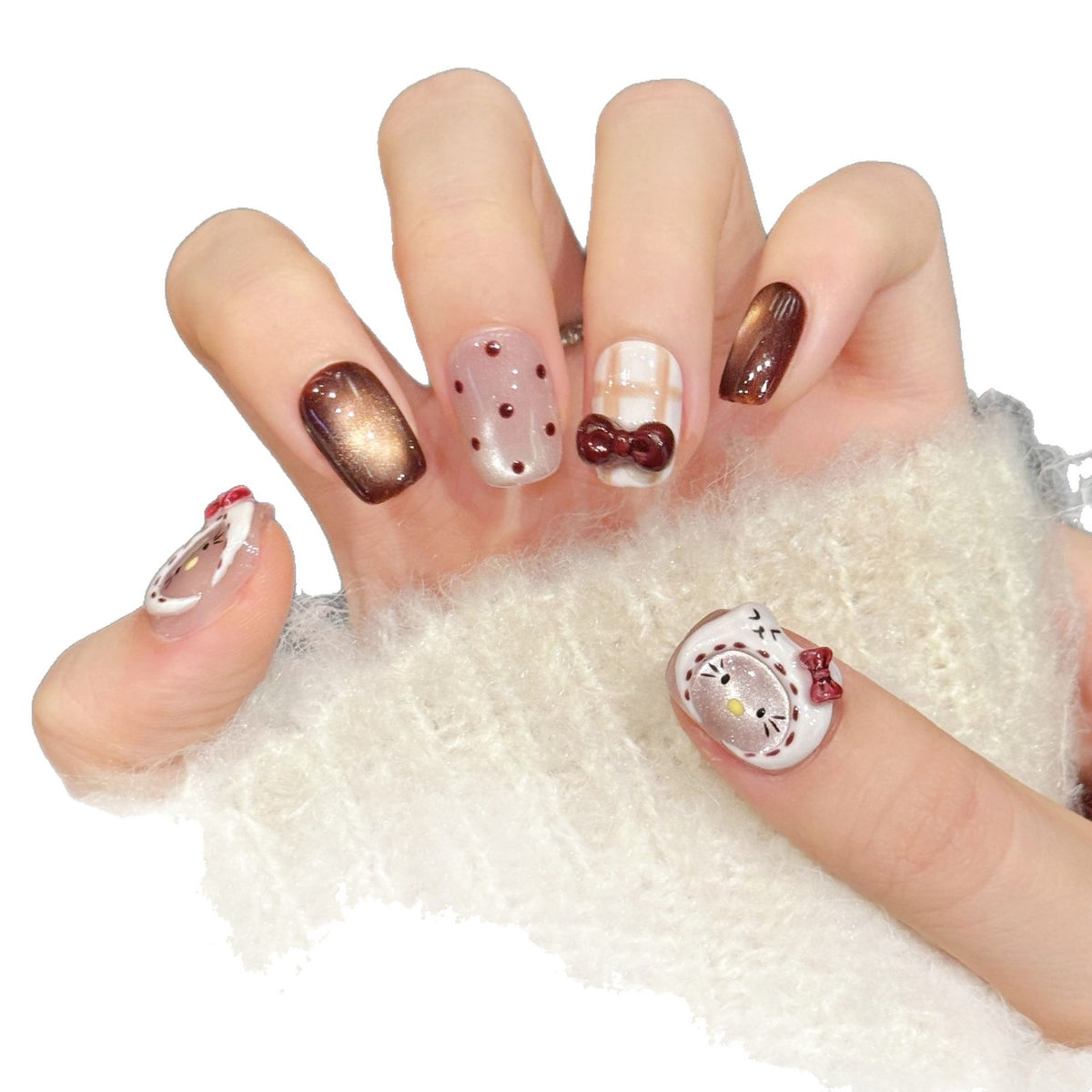 Künstlerisches thematisches Press-On-Nageldesign