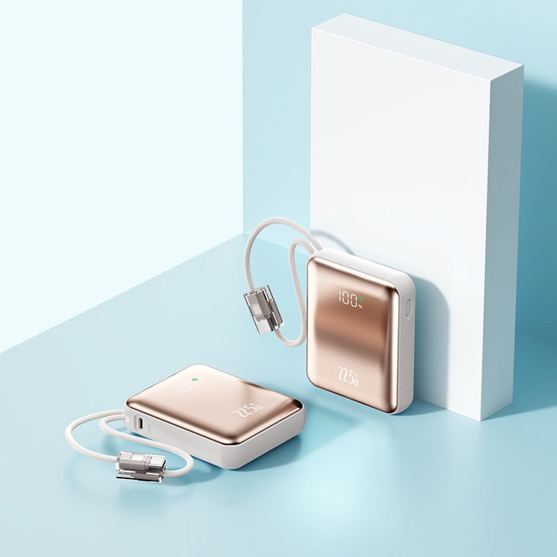 Ultra-Schlanke Powerbank mit Integriertem Ladeanschluss und Digitaler Ladeanzeige Brehn