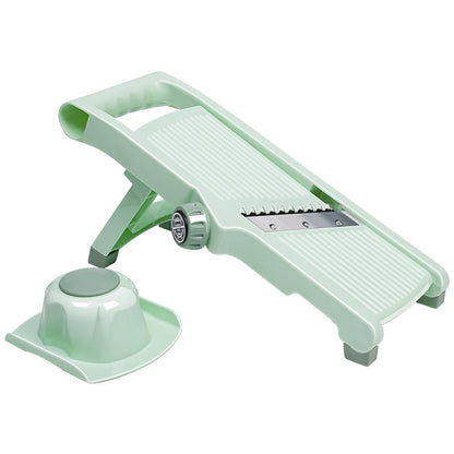 Adjustable V-Blade Mandoline Slicer with Safety Handguard and Suction Base