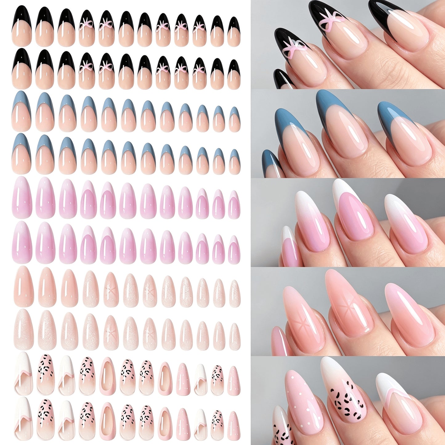 Abnehmbares Press-On-Nagel-Set mit dekorativen Designs Brehn