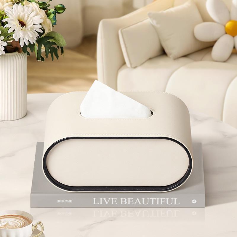 TissuLuxe Oval – Leder Taschentuchboxbezug für Wohnzimmer, Auto & Büro | Brehn