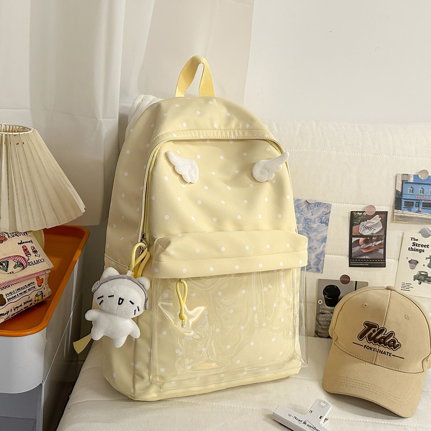 Niedliche von Cartoons inspirierte klare Taschen-Schul-Rucksack