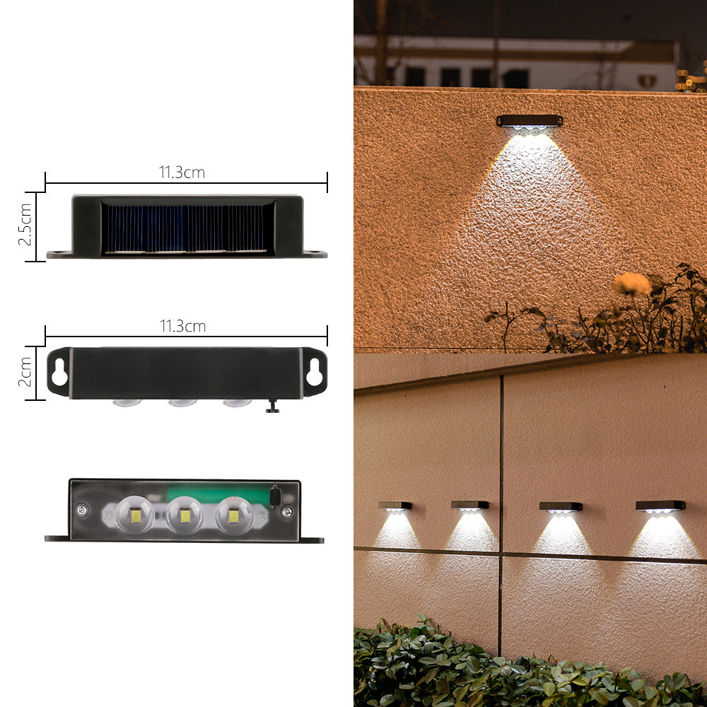 Kompakte Solar-Motion-Sensor-LED-Wandlampe für Außenstufen und Zäune Brehn