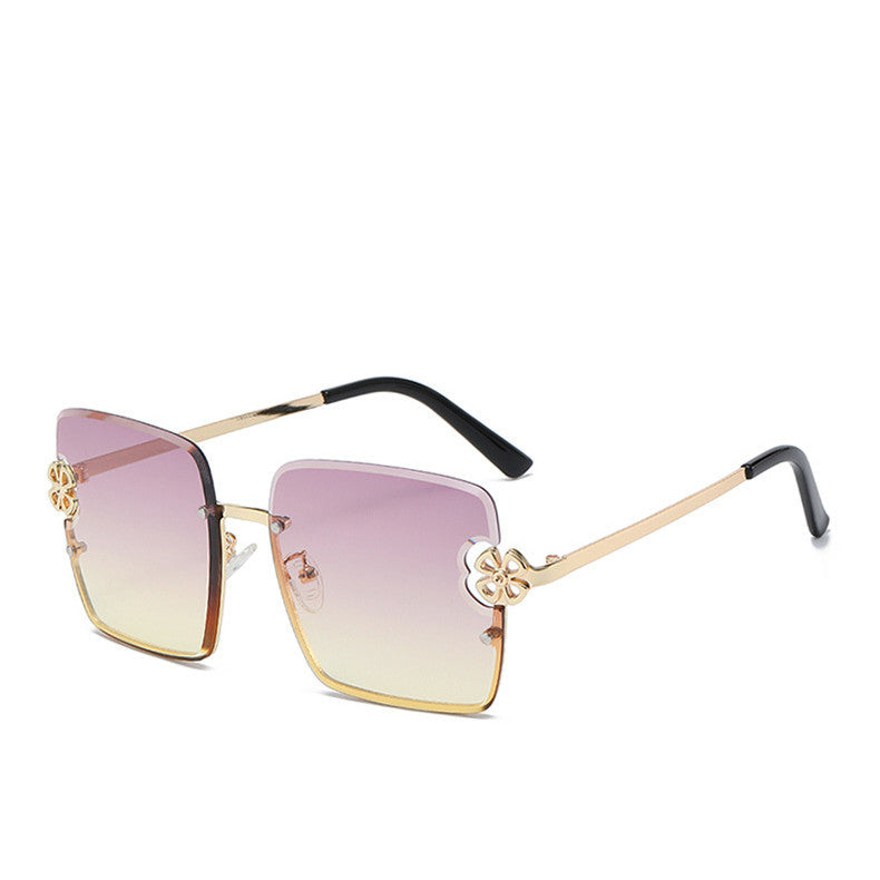 Damen quadratische Sonnenbrille mit floralem Design Brehn