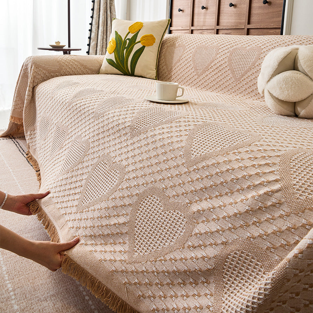 Gemütliche Herzmuster Sofa-Wurfdecke