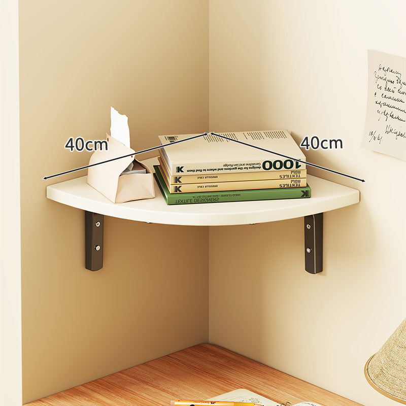 Massives Holz-Eckregal mit Metallstützbüchern