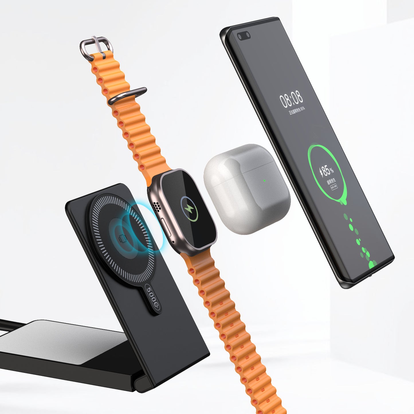 Tragbare Powerbank mit Schneller Induktionsladefunktion und Digitaler Ladestandanzeige Brehn