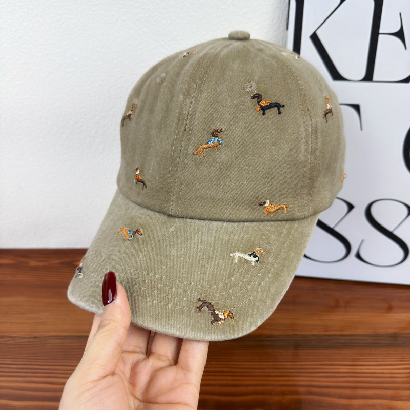 Unisex Bestickte Hundethemen-Baseballmütze Brehn