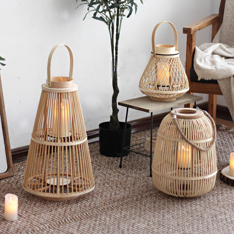 Stilvolle Rattan-Laterne Brehn
