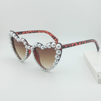 Herzförmige, perlenverzierte Sonnenbrille Brehn