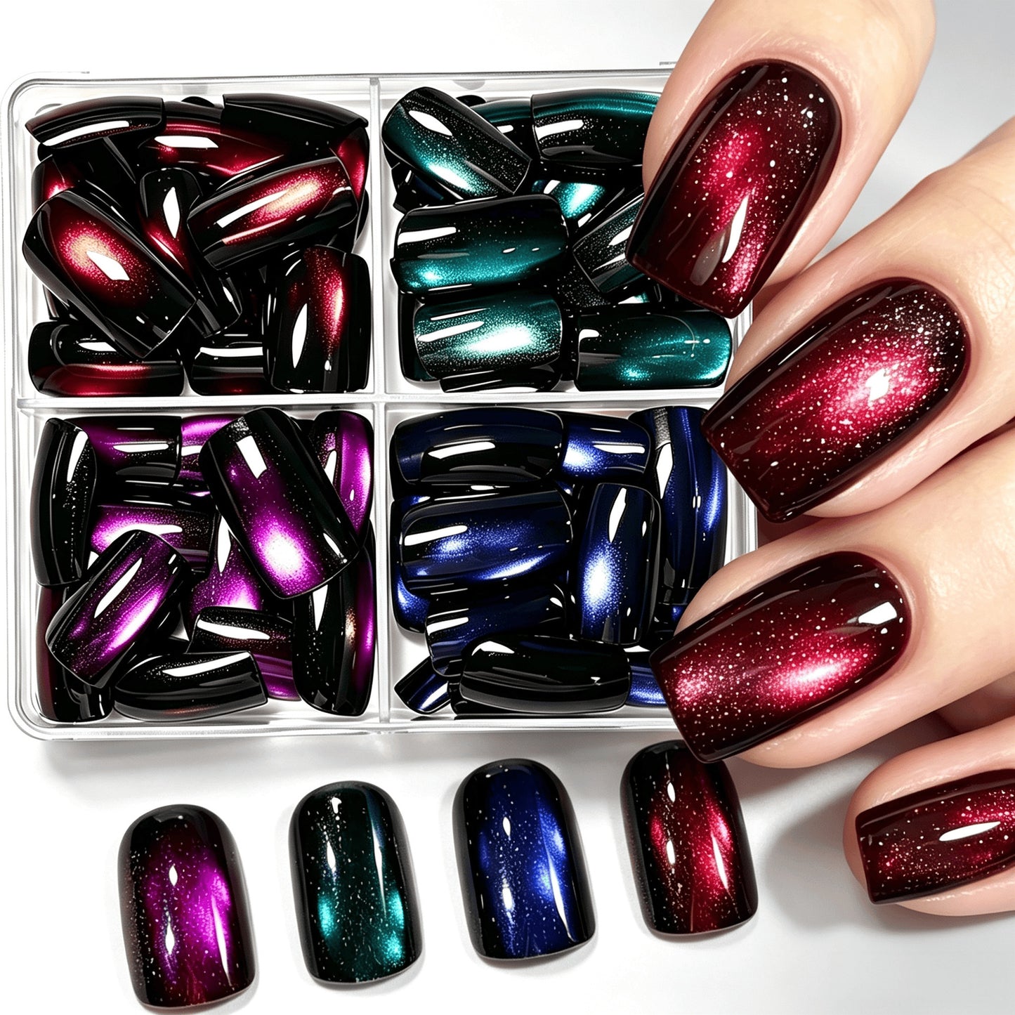 Gradient Glitter Press-On Nail Set Brehn