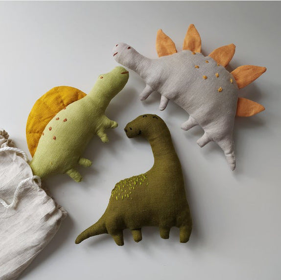 Handgefertigtes Plüschspielzeug Dinosaurier aus Bio-Baumwolle