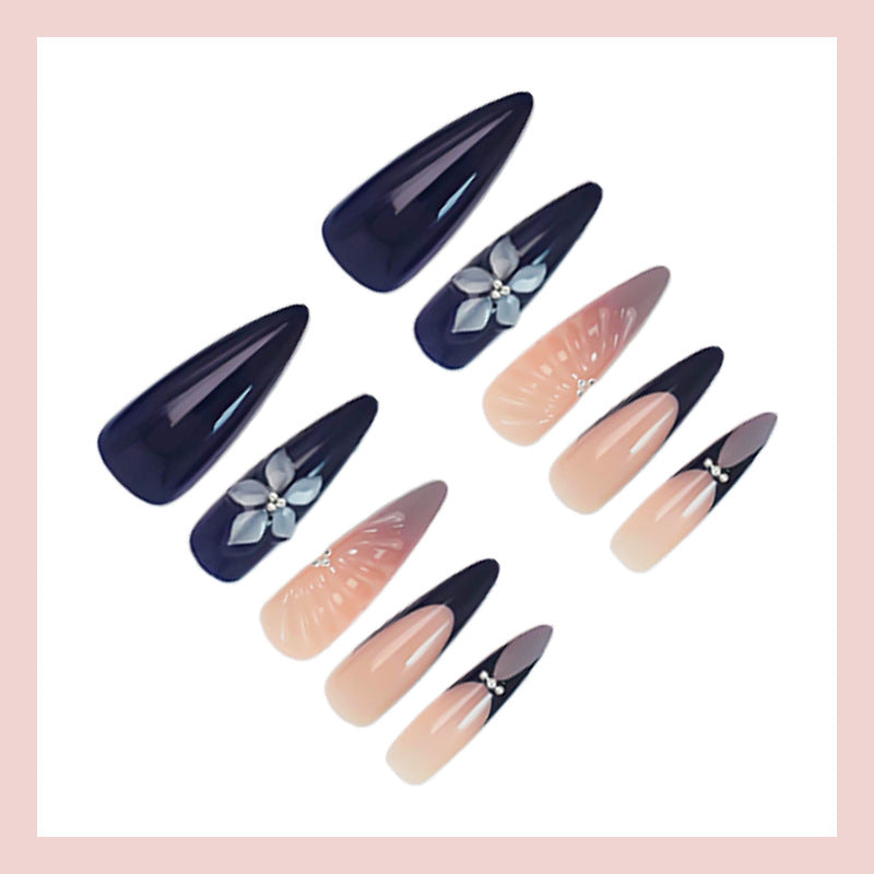 Kunstnagelset mit eleganten Floral- und Ombre-Designs Brehn