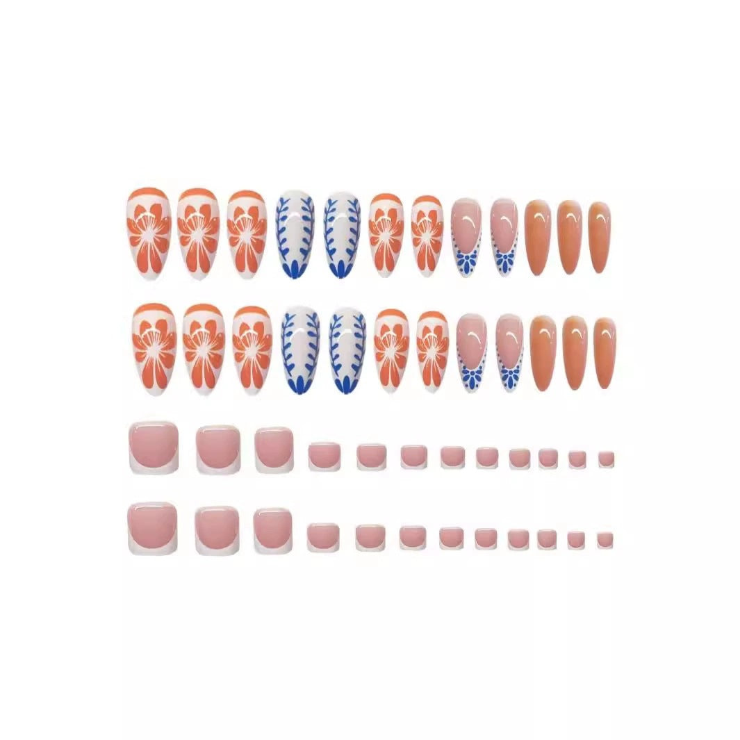 Floral Abstract Press-On Nail Set Brehn