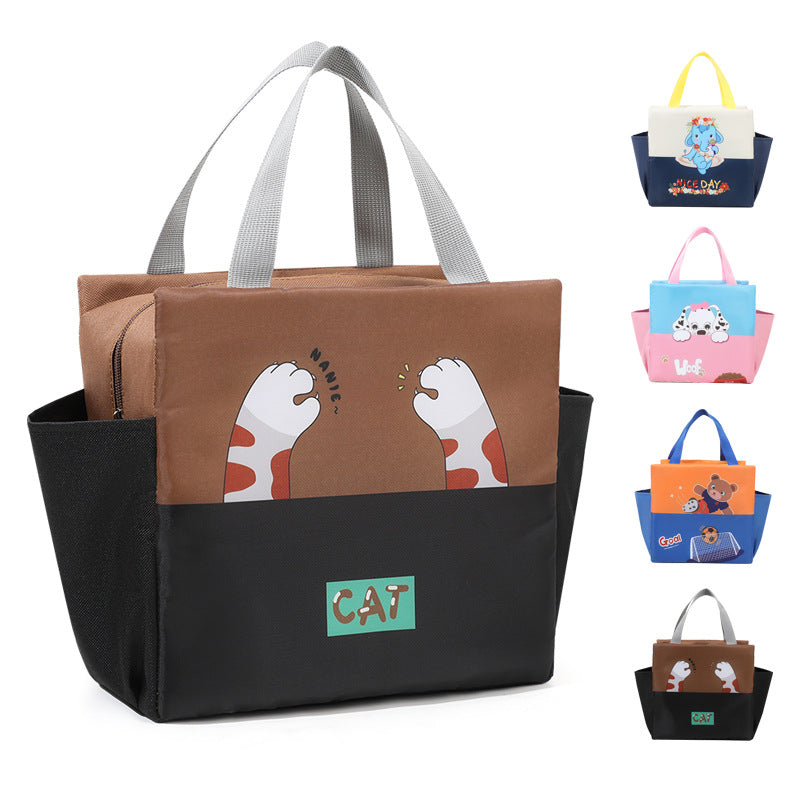 Niedliche Cartoon-Katzen-Themen Isolierte Lunch Tasche