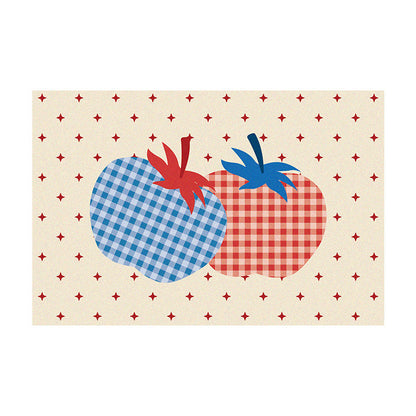 Plush Absorbent Non-Slip Bathroom Door Mat with Cartoon Stretching Cat and Paw Print