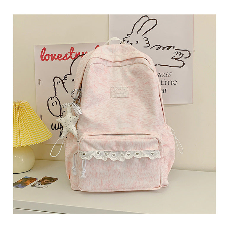 Niedlicher lässiger Schulrucksack mit Spitzendetails