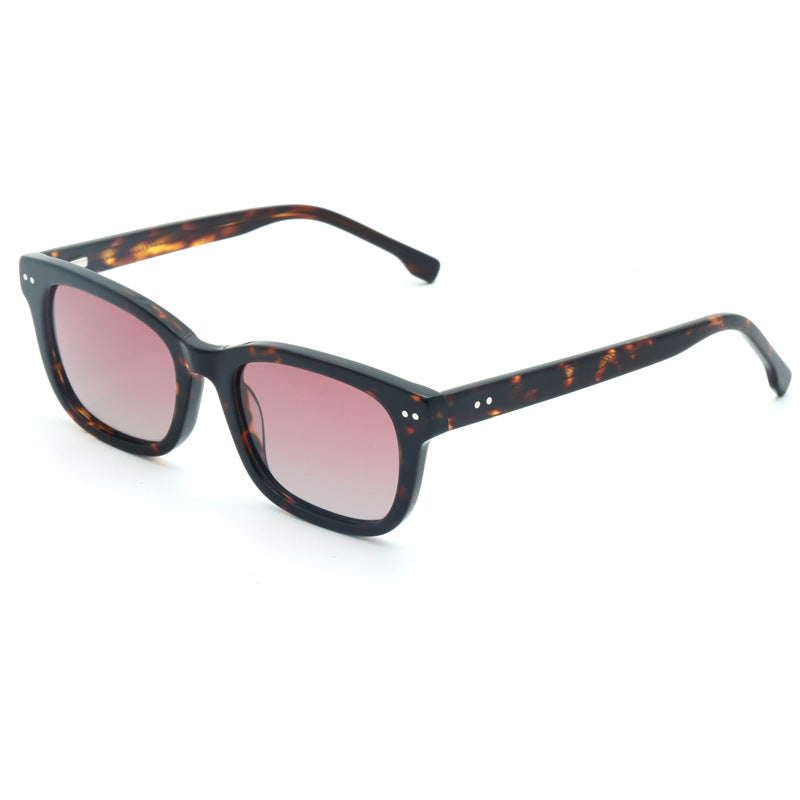 Damen trendige quadratische Sonnenbrille mit transparentem Rahmen Brehn
