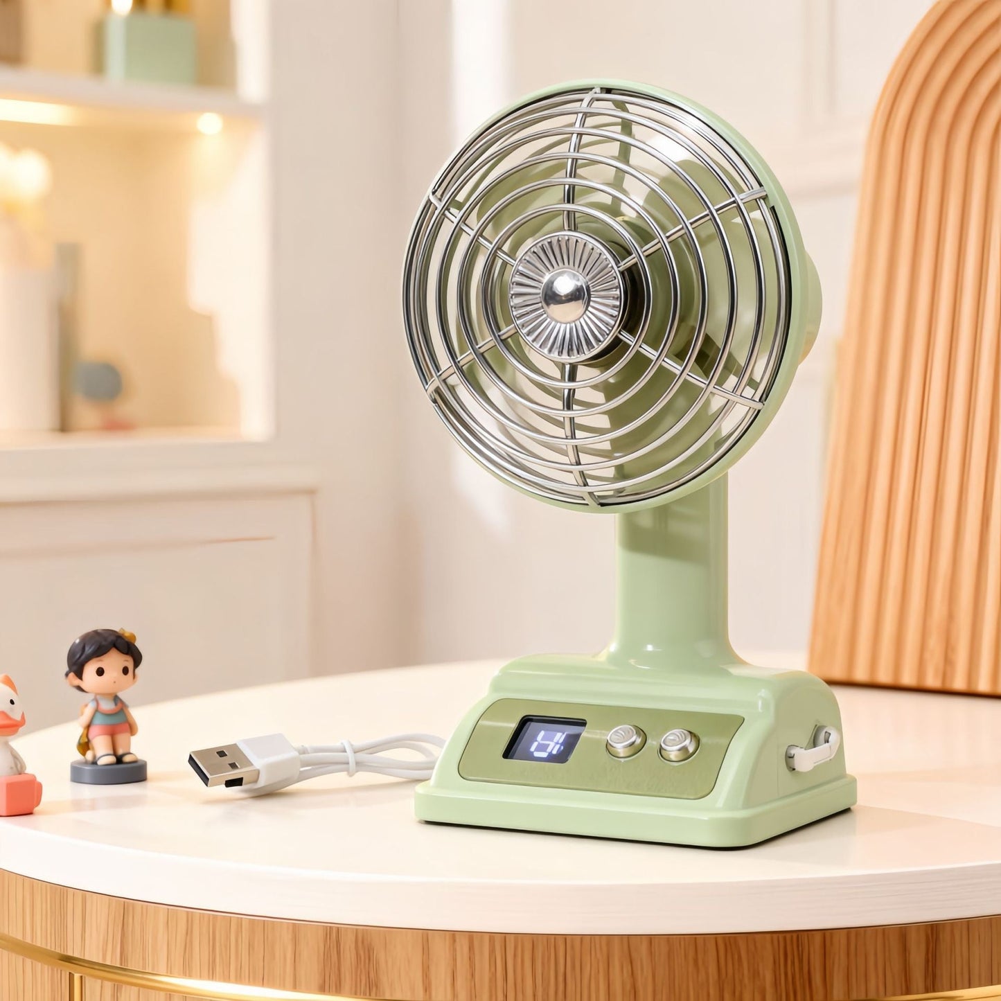 Frauen tragbarer Tischventilator mit digitaler Steuerung Brehn