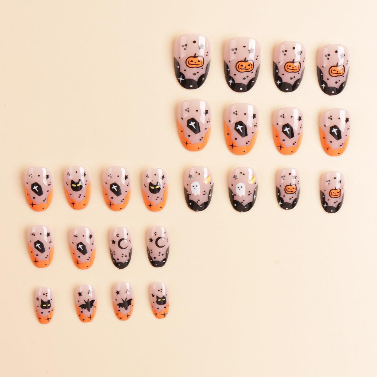 Halloween-Themen Press-On Nagelkunstset Brehn