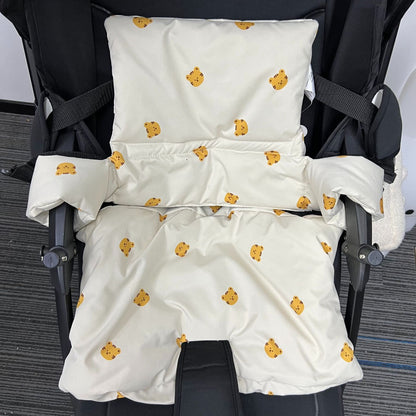 Polster-Set für Hochstuhl für Babys mit abnehmbarem Teddy-Applikation