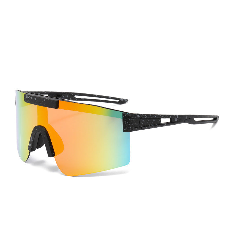 Unisex Sportive Oversized Shield Sonnenbrille Brehn