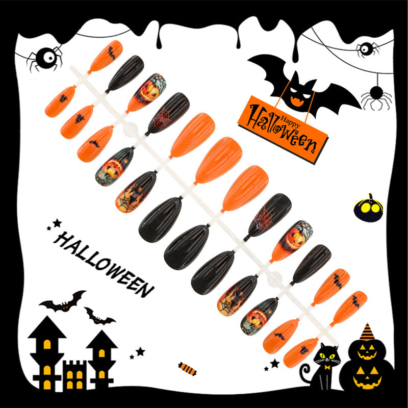 Halloween Kunstnagelset mit kreativen Geister- und Kürbismotiven Brehn