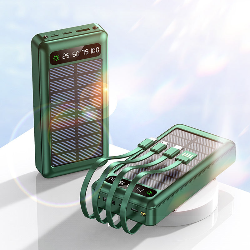 Solarbetriebene Powerbank mit Intelligenter Leistungsanzeige und Multifunktionalen Ladekabeln Brehn