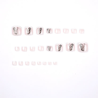 Kunstvolle Fußnagelkunst mit Schmetterlingsdesign Brehn
