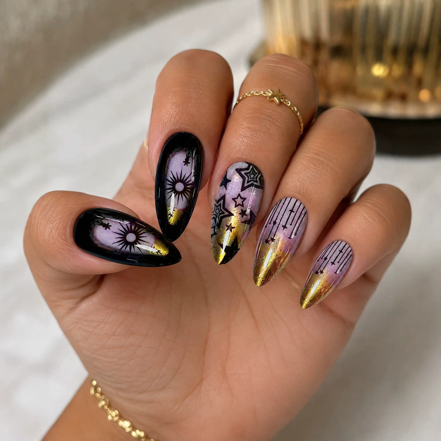 Dekorative Stiletto Nail Art Extensions Brehn