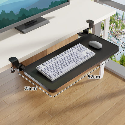 Unter-Desk Herausziehbare Tastaturablage mit Klemmbefestigung und ergonomischer Holzplatte