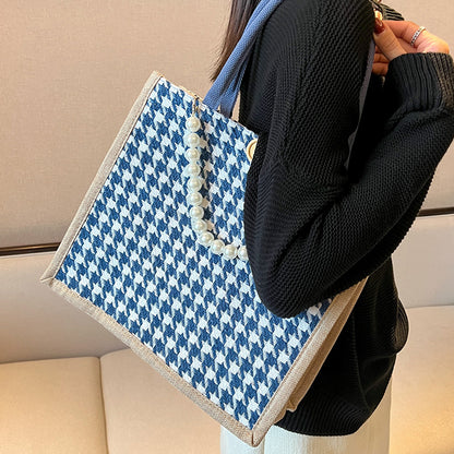Hahnentritt-Muster Tote-Bag