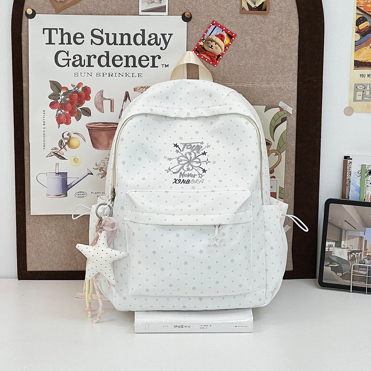 Stylische Schachbrettdruck-Rucksack Brehn