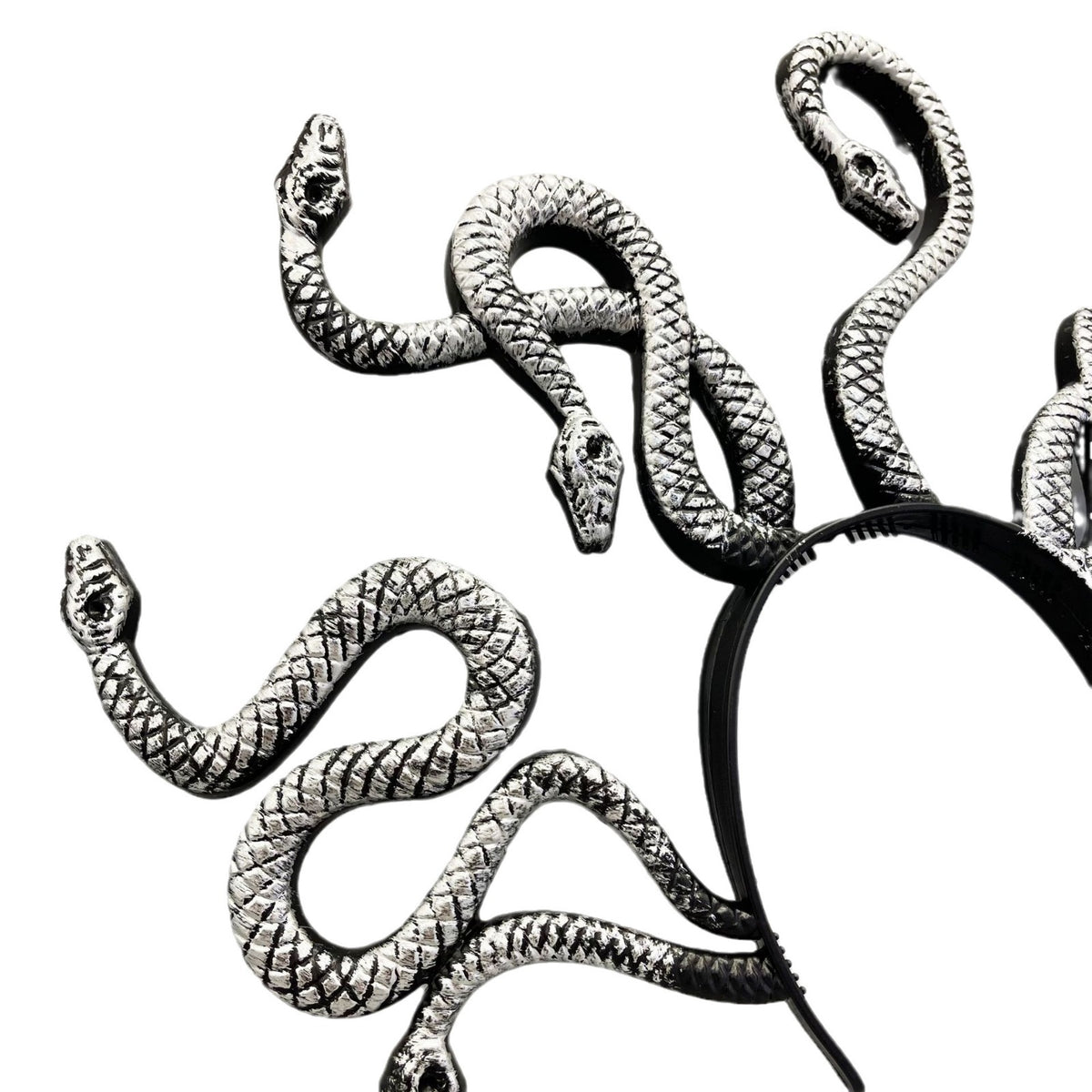 Medusa-inspirierter Haarreif mit 3D-Schlangenapplikationen