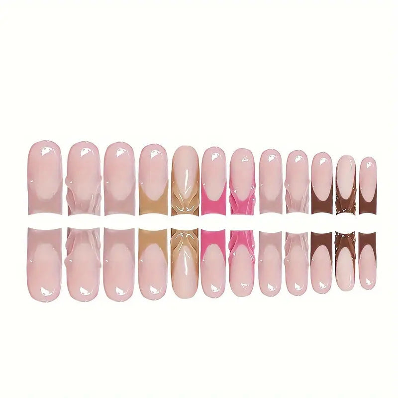 Künstlerisches Ombre Press-On Nagel Set Brehn
